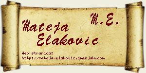 Mateja Elaković vizit kartica